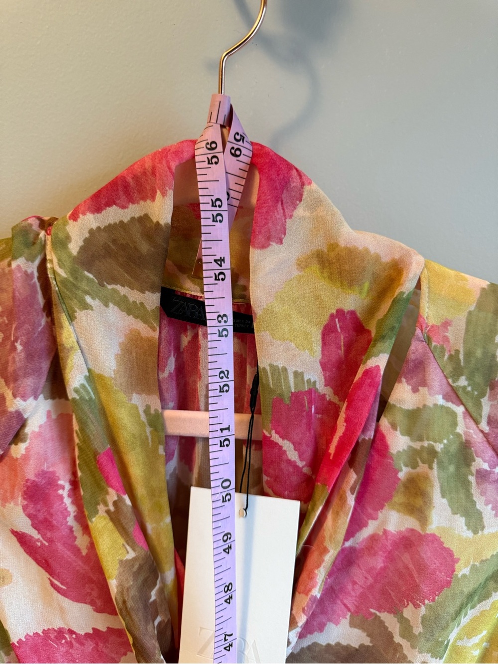 Zara Pink Yellow Green Floral Lightweight Dress XS - Picture 6 of 16